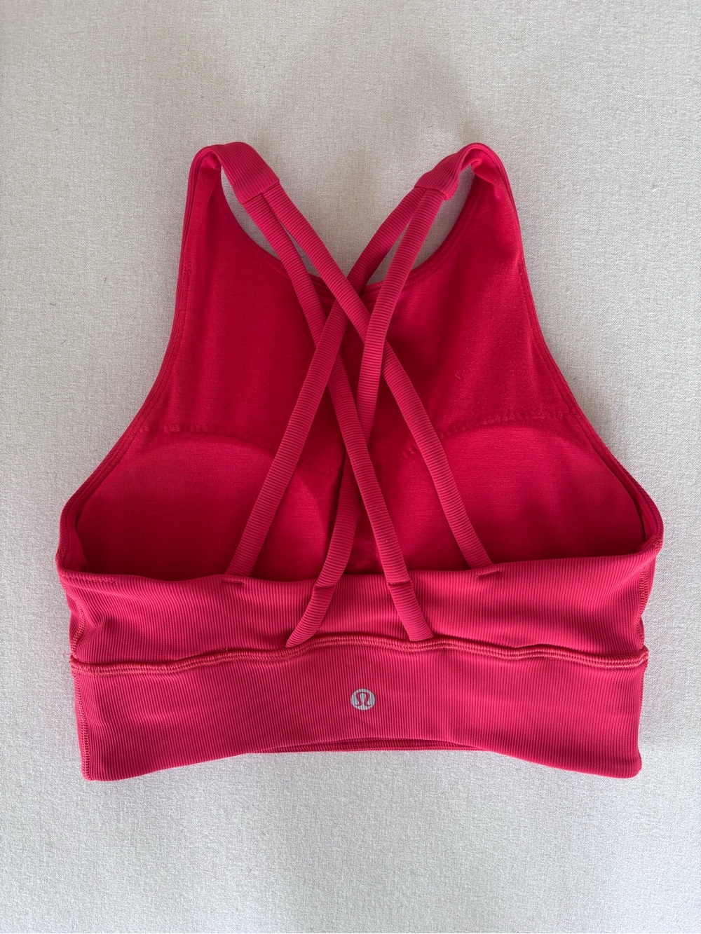 Lululemon Energy Bra High Neck Long Line red coral 4 - Picture 4 of 5